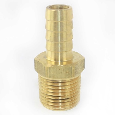 INTERSTATE PNEUMATICS Brass Hose Barb Fitting, Connector, 1/2 Inch Barb X 1/2 Inch NPT Male End FM88